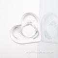 Pressed Glass Heart Shaped Candle Holder